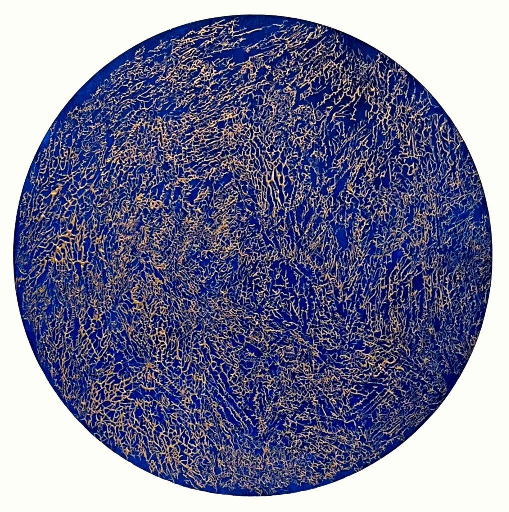 Noise, oil on canvas, 50 cm, Blu Etherea
