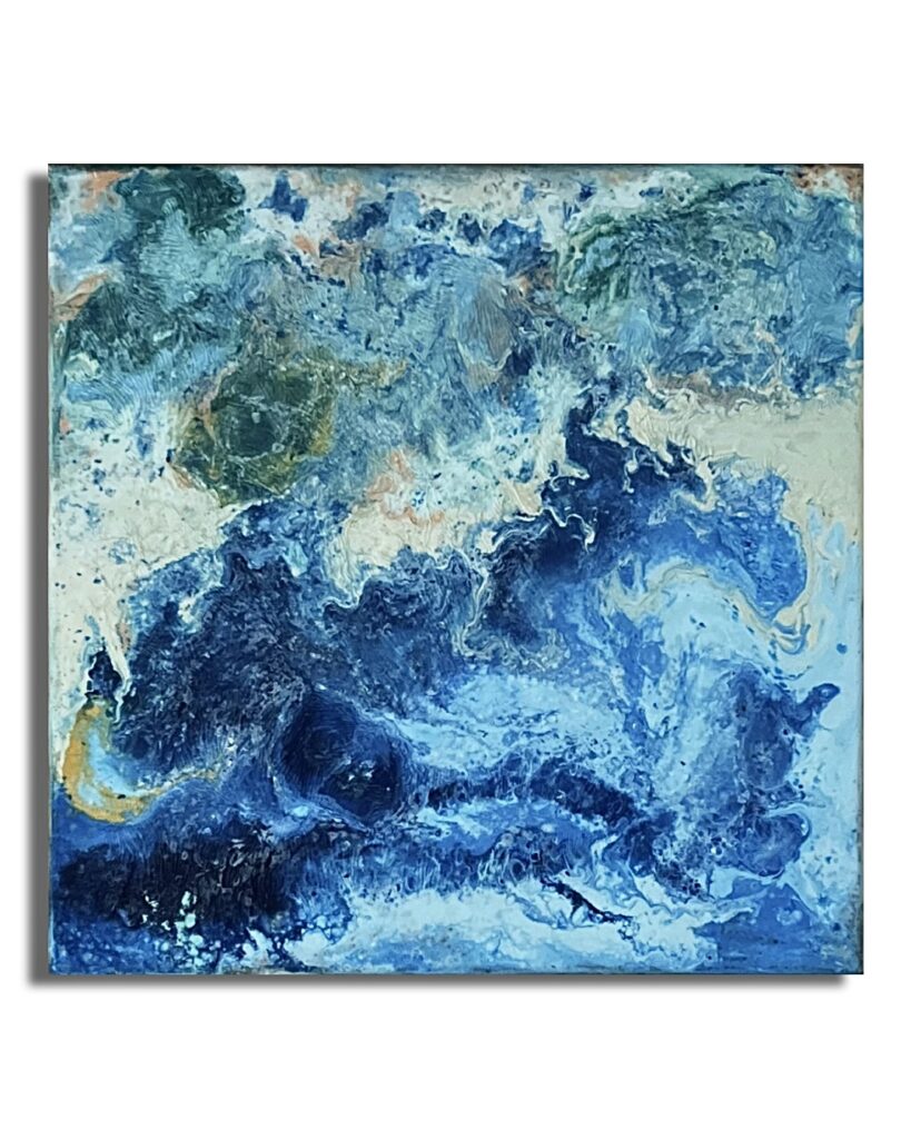 Alveus abstract blue painting fluid matter Limina series