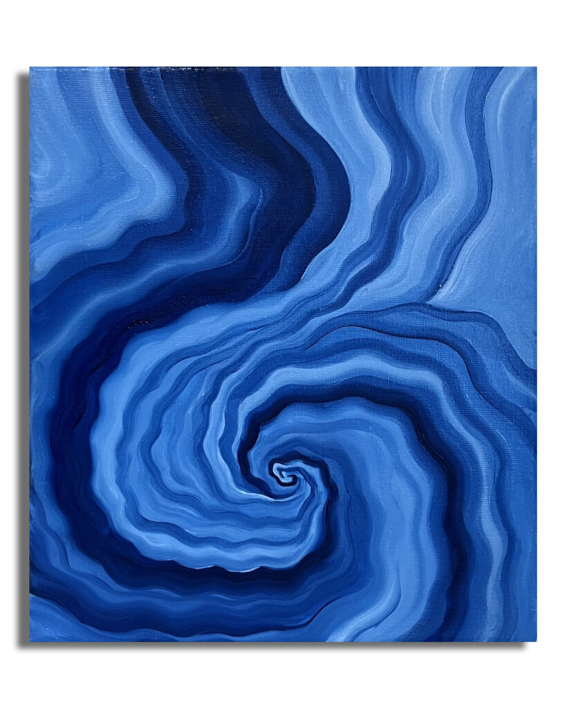 Dissolution of the Name abstract blue painting by Blu Etherea