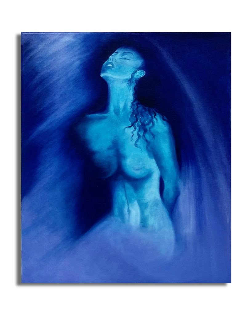 I Followed, oil painting inspired by Orpheus and Eurydice by Blu Etherea